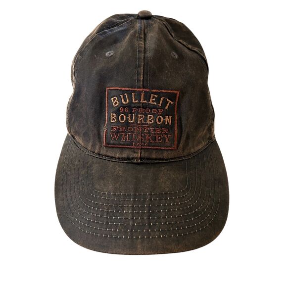 Bulleit Bourbon Distressed Strapback Hat Brown Cotton Adjustable - Picture 1 of 5